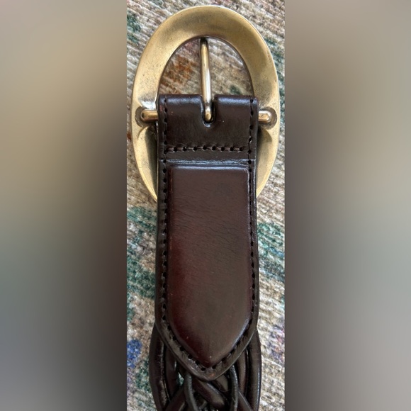 Brighton Ladies Brown Leather Bangkok Weaver Belt, Silver Engraved Buckle - Picture 6 of 13